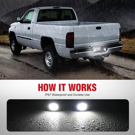License Plate Light Compatible with 1994 1995 1996 1997 1998 1999 2000 2001 Dodge Ram 1500 2500 3500 2002 RAM 2500 3500 6000K White 2PCS Pack works