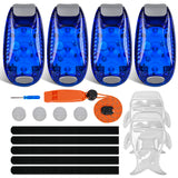 Nilight LED Safety Light 4PCS Blue Marine Navigation Bike Tail Lights Three Modes Waterproof Reflective Gear Clip On Flash Strobe Indicator Lamp for Night Boating Fishing