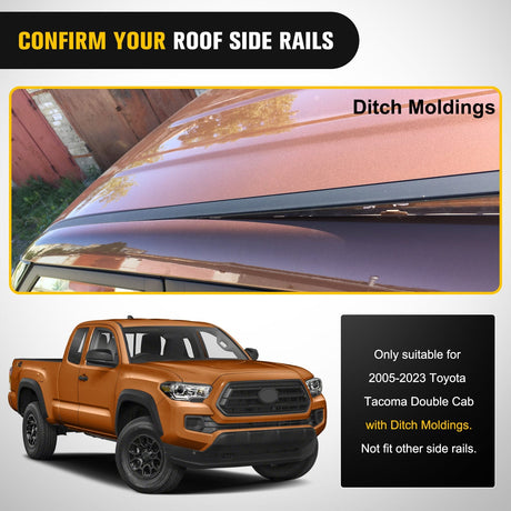 Nilight Aluminum Roof Rack Cross Bars Fit for Toyota Tacoma Double Cab 2005-2023