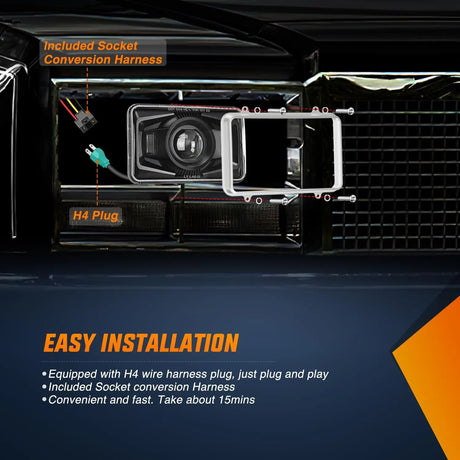 4x6Inch LED Hi/Lo Sealed Beam Headlights 60W H4651 H4652 H4656 H4666 H6545 Black 4Pcs Nilight