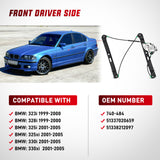 740-484 Front Driver Side Power Window Regulator,Compatible with BMW E46 323i 325i 325xi 328i 330i 330xi 1999 2000 2001 2002 2003 2004 2005