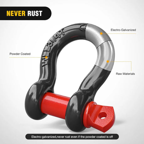 5/8 Inch D-Ring Shackle 2 Packs Nilight