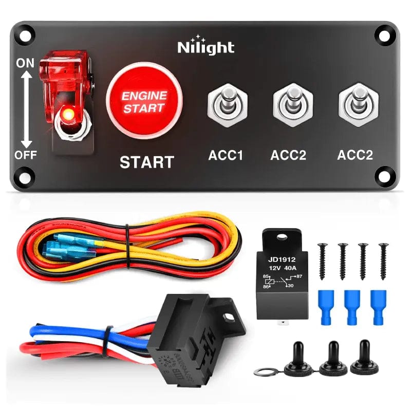 5 in 1 Racing Car Ignition Rocker Switch Panel - Nilight