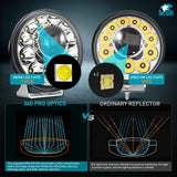 5.75 Inch 12LED Round Spot Night Vision LED Light Pods (Pair) | 16AWG Wire 5Pin Switch Nilight
