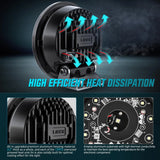 5.75 Inch 12LED Round Spot Night Vision LED Light Pods (Pair) | 16AWG Wire 5Pin Switch Nilight