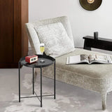 Side Table, End Table Metal Small Table Indoor Outdoor & Snack Bedside Table Sofa Side Snack Table Accent Coffee Table Living Room Bedroom Balcony 1 Layer (Black))