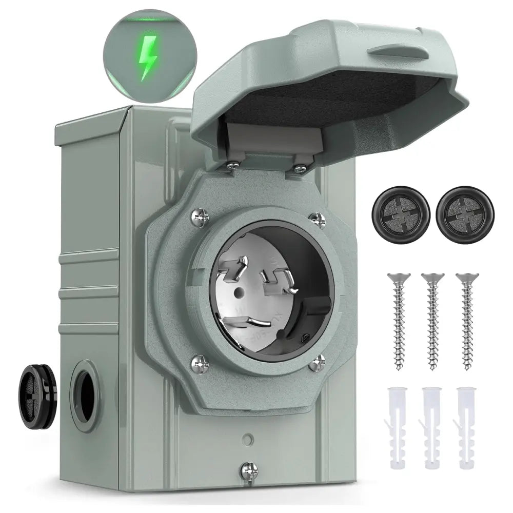 50 Amp 3 Prong Generator Power Inlet Box Nilight