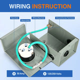 50 Amp 3 Prong Generator Power Inlet Box Nilight