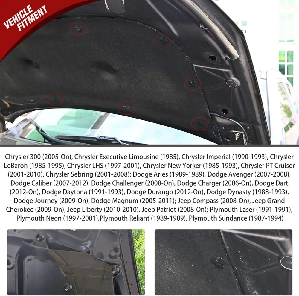 retainer clips 50 Pcs Head 30mm Hole 8.7mm Hood Insulation Push-Type Retainer Clips For Chrysler 4878883AA Dodge 1996-2005 Neon 2009-On Jeep Grand Cherokee