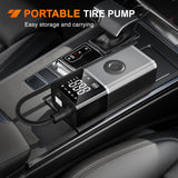Tire Inflator Portable Air Compressor Rechargeable 12VDC 150PSI Cordless Battery Cigarette Powered Nilight