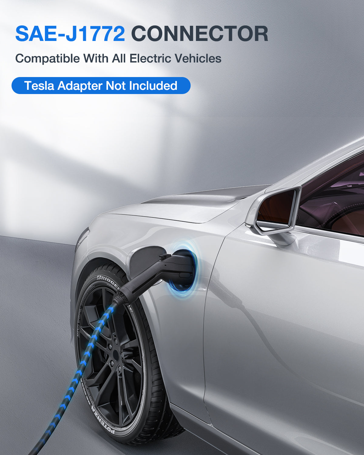 Nilight EV Charger Level 2, 32 Amp 240V, 25ft Cable SAE J1772 Portable Electric Car Charger with NEMA 14-50P Plug, Adjustable Current/Delay Timer