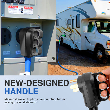Nilight 50 Amp RV Male Replacement Plug 125/250 Volt Heavy Duty Receptacle with Handle ETL Listed NEMA 14-50P for Camper Caravan Motorhome Van Trailer