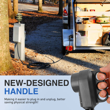 RV Parts 50 Amp RV Female Replacement Plug 125/250 Volt Heavy Duty Receptacle with Handle ETL Listed NEMA 14-50R for Camper Caravan Motorhome Van Trailer