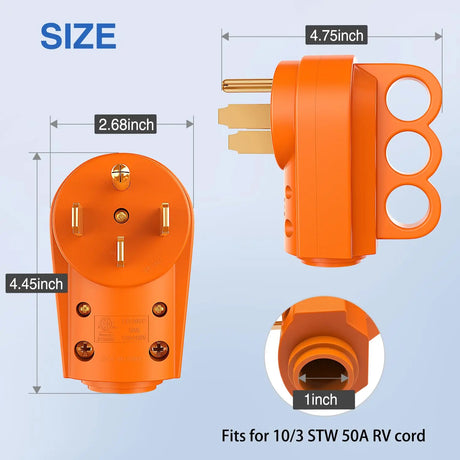 50Amp RV Replacement Male Plug Female Plug Nilight