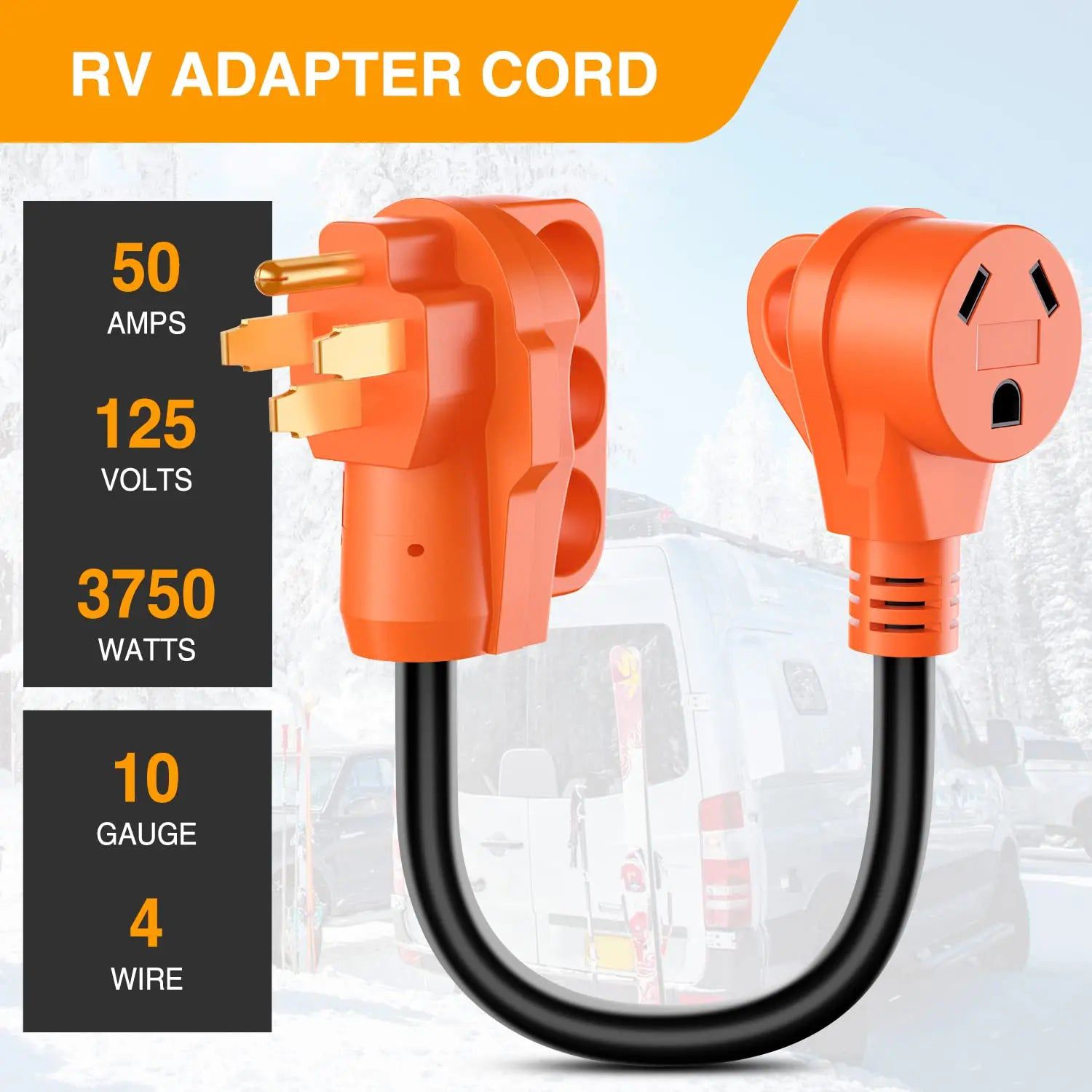 RV Parts 50Amp to 30Amp RV Plug Adapter
