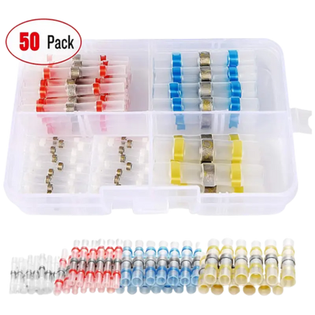 Connectors Assortments 50pcs Solder Seal Wire Connector Kit