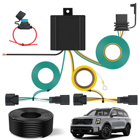Nilight 4 Pin Trailer Wiring Harness Kit 56490 Vehicle Standard 4 Way Connector Custom for 2023 2024 2025 Kia Telluride LX Telluride S Simple Fit Tow Hitch
