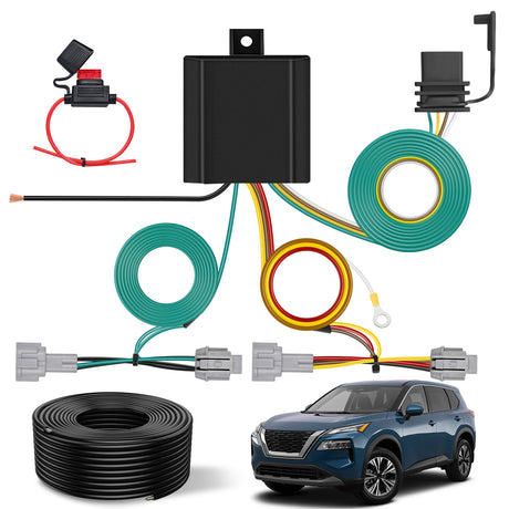 Nilight 4 Pin Trailer Wiring Harness Kit 56459 Vehicle Standard 4 Way Connector Custom for 2021 2022 2023 2024 2025 Nissan Rogue Simple Fit Tow Hitch Harness