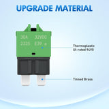 6PCS Circuit Breaker Manual Resettable Fuse Assortment Kit 12V-32V Low Profile ATO ATC Standard Regular 5A 10A 15A 20A 25A 30A Blade Fuses for Automotive Cars Trucks SUV Boat