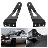 Mounting Accessory 54” Curved Light Bar Bracket at Upper Windshield Roof Cab for 1999-2006 Chevy Silverado Suburban Avalanche Tahoe & GMC Yukon Sierra (Pair)