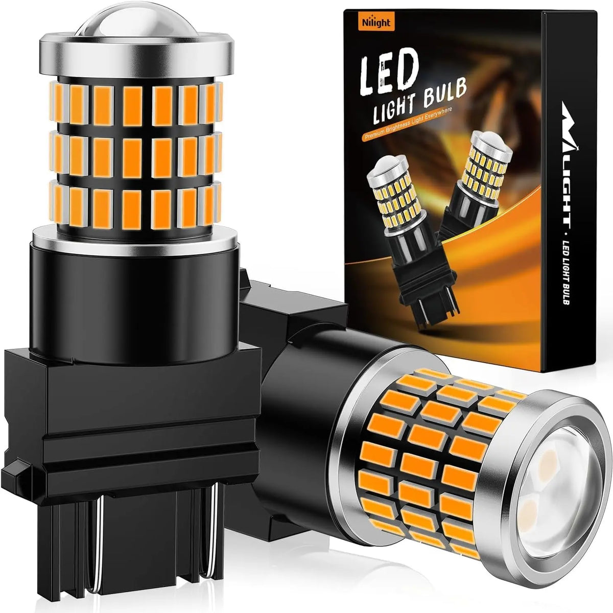57LEDs Amber Yellow 3156 3056 4157 3057 3157 LED Bulbs (Pairs) - – Nilight