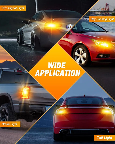 57LEDs Amber Yellow 3156 3056 4157 3057 3157 LED Bulbs (Pairs) Nilight