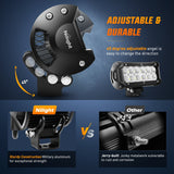 6.5 Inch 36W 1260LM Double Row Flood Led Light Bars with Amber/Black Covers (Pair)