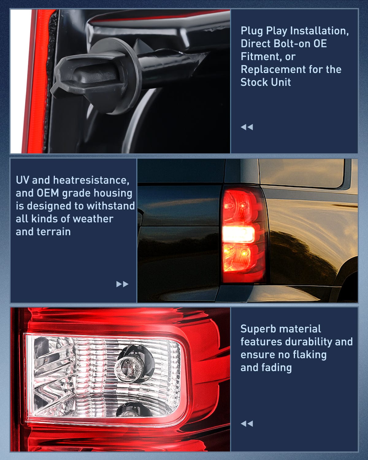 Nilight Taillight Assembly Compatible With 2007 2008 2009 2010 2011 2012 2013 2014 Chevy Chevrolet Tahoe Suburban Tail Lights Rear Lamps Replacement Passenger Side Red