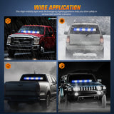 Nilight 144LED Traffic Advisor Strobe Light Bar with Controller Blue White Emergency Warning Lights Hazard Interior Front/Rear Windshield Flashing for Cars Plow Trucks Construction Vehicles