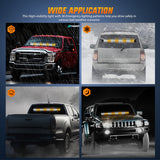 Led Strobe Light 144LED Traffic Advisor Strobe Light Bar with Controller Amber White Emergency Warning Lights Hazard Interior Front/Rear Windshield Flashing for Cars Plow Trucks Construction Vehicles