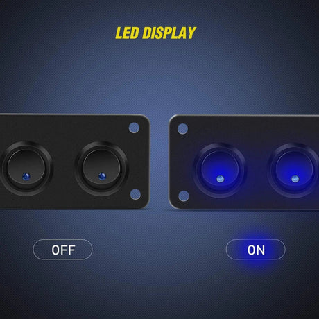 Rocker Switch 5Gang 3Pin Blue Rocker Switch Panel