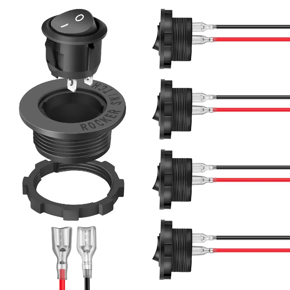 ON Off Round Rocker Switches SPST 20mm Mini 12 Volt DC Mini