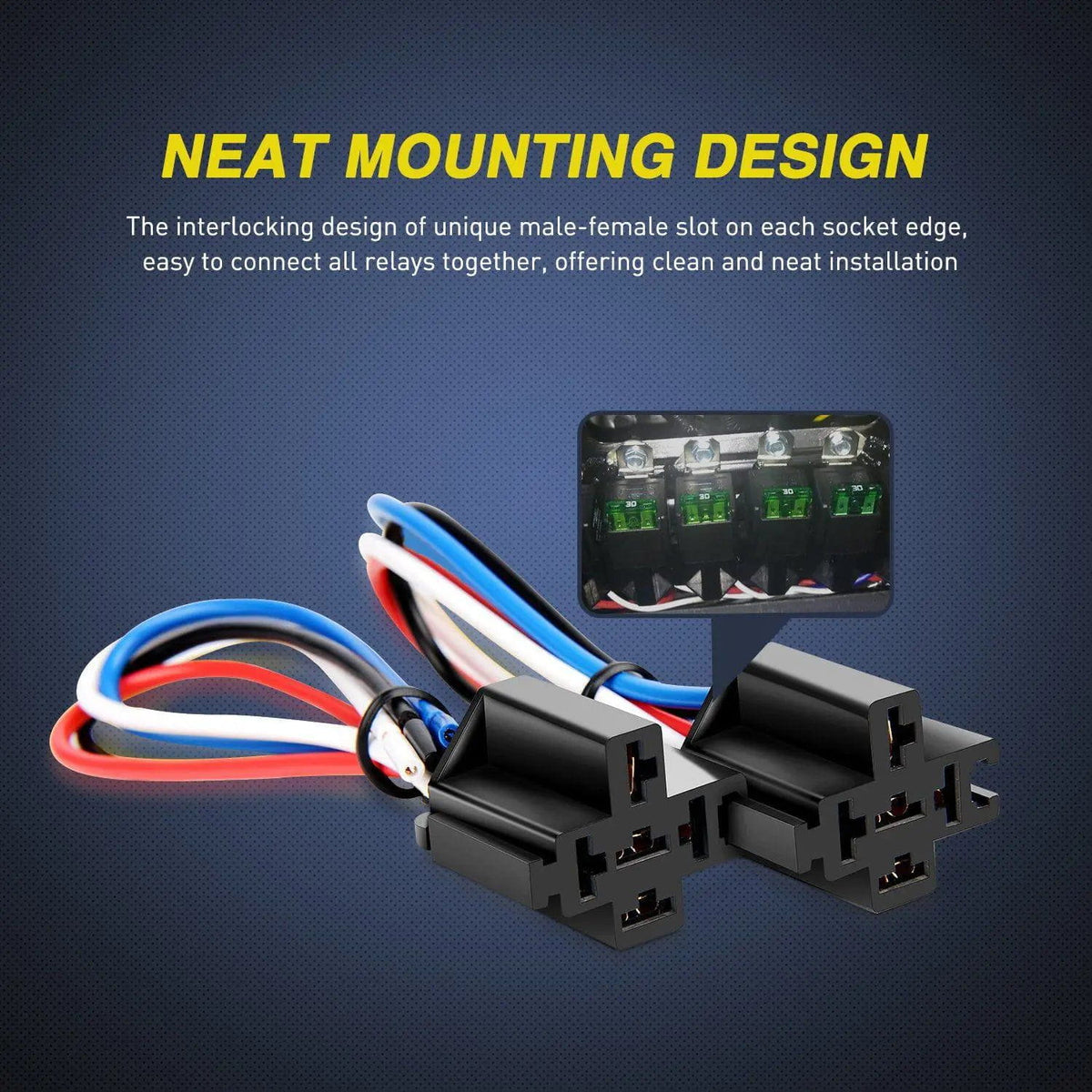 5Pack 30A Fuse 4Pin SPST Relays Switches Harness Set – Nilight