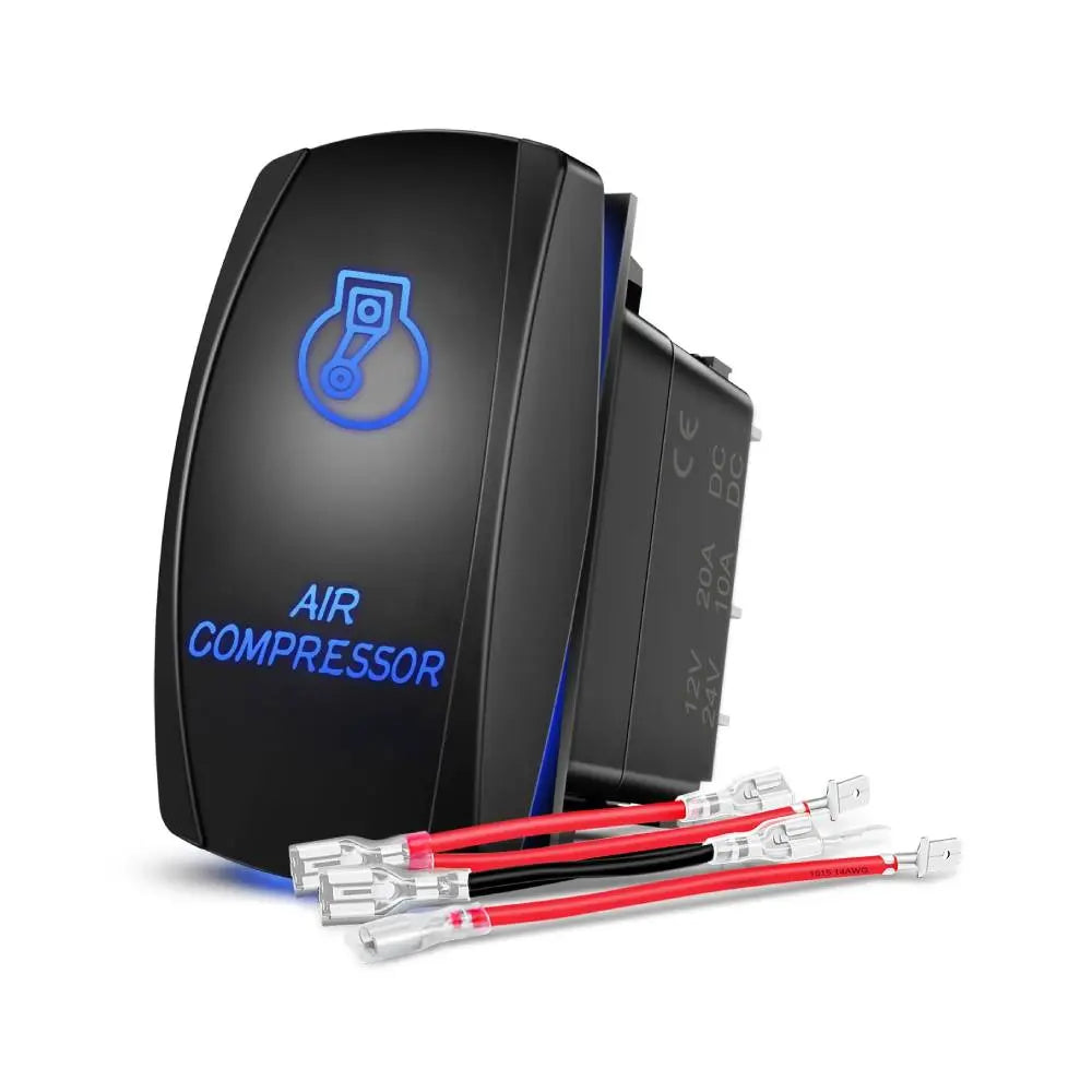5Pin Laser On/Off SPST Air Compressor Rocker Switch Blue - Nilight