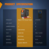 5Pin SPST On/Off UTV Lighted Whip Rocker Switch Orange Backlit Nilight