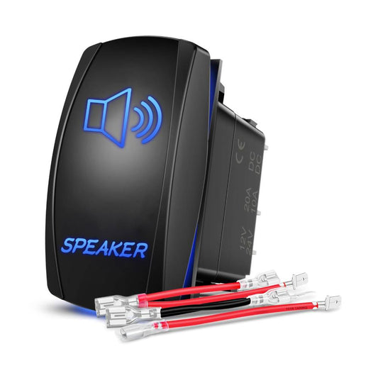 5Pin Laser On/Off SPST Speaker Rocker Switch Blue Nilight