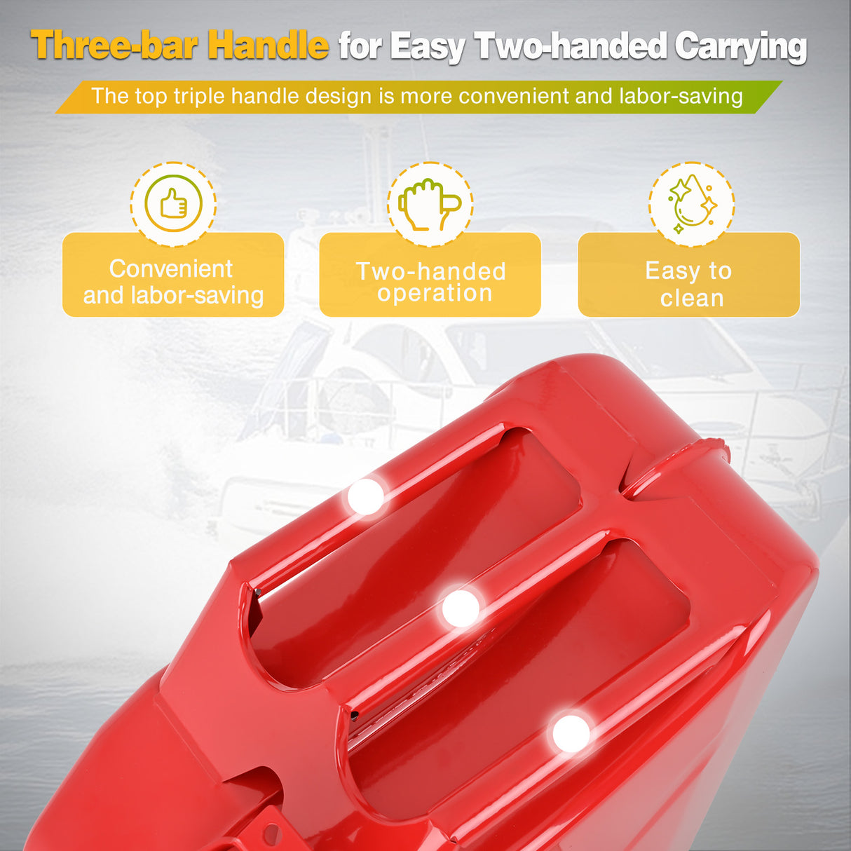 Gas Can Metal Gas Can 5 Gallon with Spout System and Handle, 20 Litre Metal Container for Gasoline Trucks Cars ATV Motorcycle Equipment, No Spill Steel Safety Gas Fuel Cans Red, 1 Pack