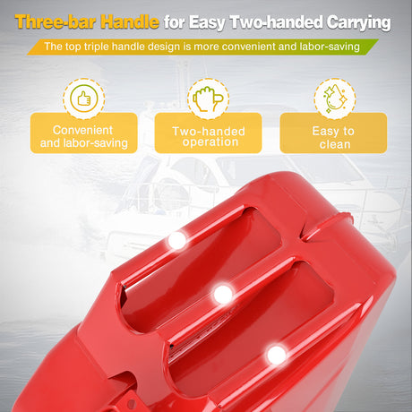 Gas Can Metal Gas Can 5 Gallon with Spout System and Handle, 20 Litre Metal Container for Gasoline Trucks Cars ATV Motorcycle Equipment, No Spill Steel Safety Gas Fuel Cans Red, 1 Pack