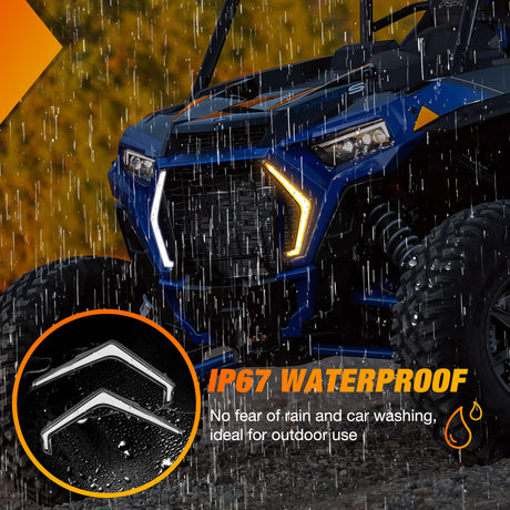 Nilight Turn Signal Fang Lights LED Accent Street Legal Front Signature Light Compatible with Polaris RZR XP 1000 Turbo Accessories 2019 2020 2021 2022 2023