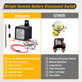 Remote Battery Disconnect Switch 12V 250A Car Anti-Theft Kill Switches Upgrade Prevent Power Drain with Wireless Remote Control Relay Fobs Black Negative Cable for Auto Truck RV Boat