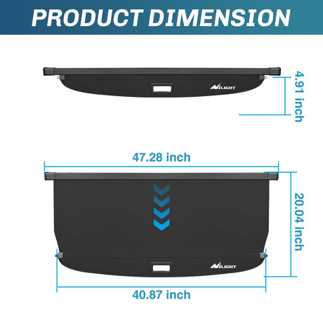 Nilight Trunk Cargo Cover for Subaru Crosstrek Impreza 2018 2019 2020 2023 2024, Retractable Security Shade Rear Cargo Cover, with Trunk Storage Net, 1-Pack
