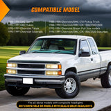 Nilight Headlight Assembly Compatible with 1988 1989 1990 1991 1992 1993 1994 1995 1996 1997 1998 Chevrolet GMC C10 C/K 1988-1999 Silverado Suburban Sierra Blazer Tahoe Yukon Smoke Lens Bumper Lights