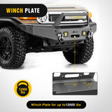 2007-2014 Toyota FJ Cruiser Front Bumper Winch Plate Offroad 120W Light Bar 18W LED Light Pods 2 D-Rings