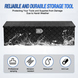 Truck Bed Toolboxes 44 Inch Truck Tool Box Heavy Duty Aluminum Stripes Plated Pick Up Truck Bed Toolboxes 44 Inchx15 Inchx15 Inch Waterproof Storage Organizer for Bed of Truck RV Trailer with Side Handle Lock Keys, Black