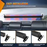 Nilight 144LED Traffic Advisor Strobe Light Bar with Controller Red Blue Emergency Warning Lights Hazard Interior Front/Rear Windshield Flashing for Cars Plow Trucks Construction Vehicles