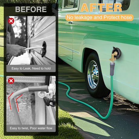 Nilight RV City Water Inlet with Check Valve 1/2Inch NPT Male to 3/4Inch GHT Female Brass City Water Fill Inlet Flange Connection Fittings for RV Camper Trailer Marine Hose Water Inlet Connector Replacement