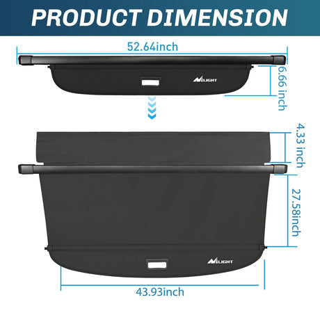 Nilight 2020-2025 Audi Q7 Retractable Trunk Cargo Cover With Trunk Storage Net