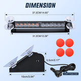 Nilight 12LED Traffic Advisor Strobe Light Bar Amber Green Emergency Warning Hazard Safety Dash Front/Rear Windshield Flashing Lights for Cars Trucks Police Firefighter Plow Construction Vehicles