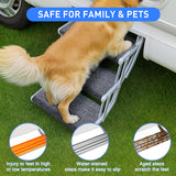 Nilight RV Step Covers 3 Pack 22 inch, Fit 8-11Inch Deep Camper Steps Adjustable Wrap Around RV Step Rug with Snap Fasteners on Electrical & Manual RV Stairs Carpet for Camper Trailers Steps Outside,Gray