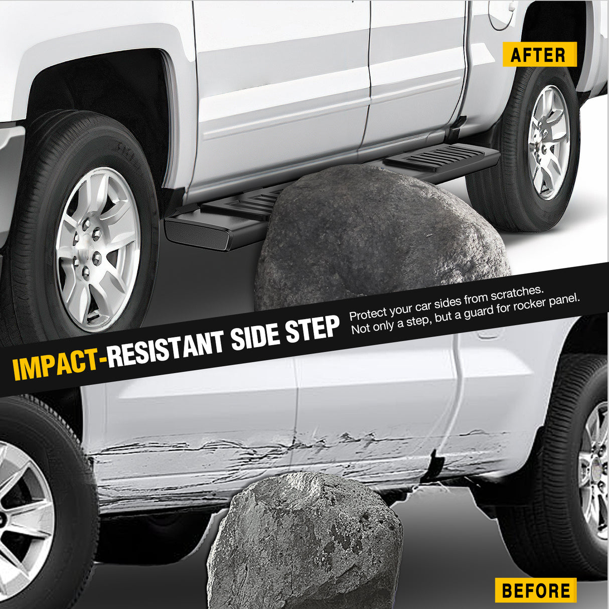 Nilight Running Boards 6 inch Side Step Nerf Bars Easy Bolt-On Installation